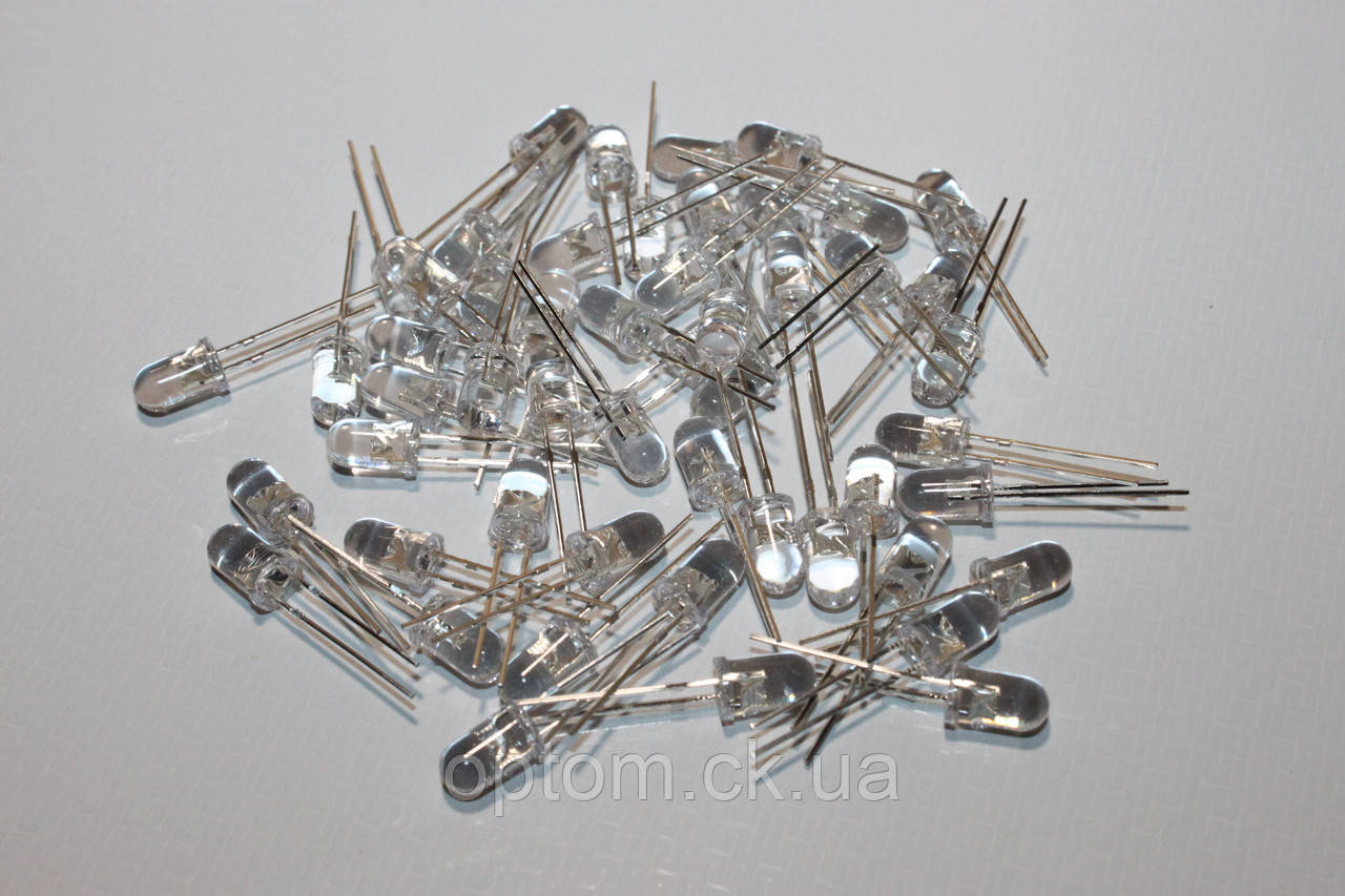Світлодіод LED 5-мм прозорий Білий