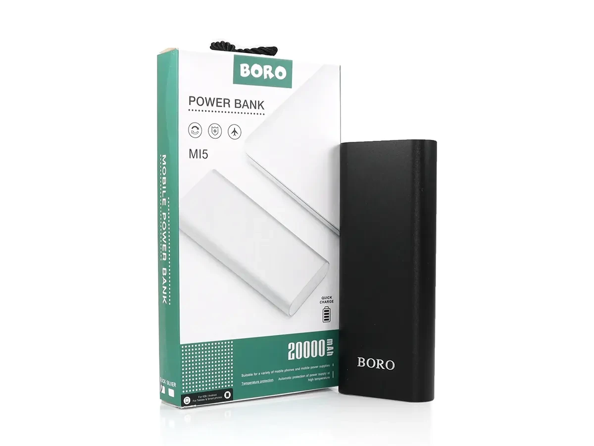 Зовнішній акумулятор (power bank) 20000mAh (3600mAh) Boro MI5 100шт 7474