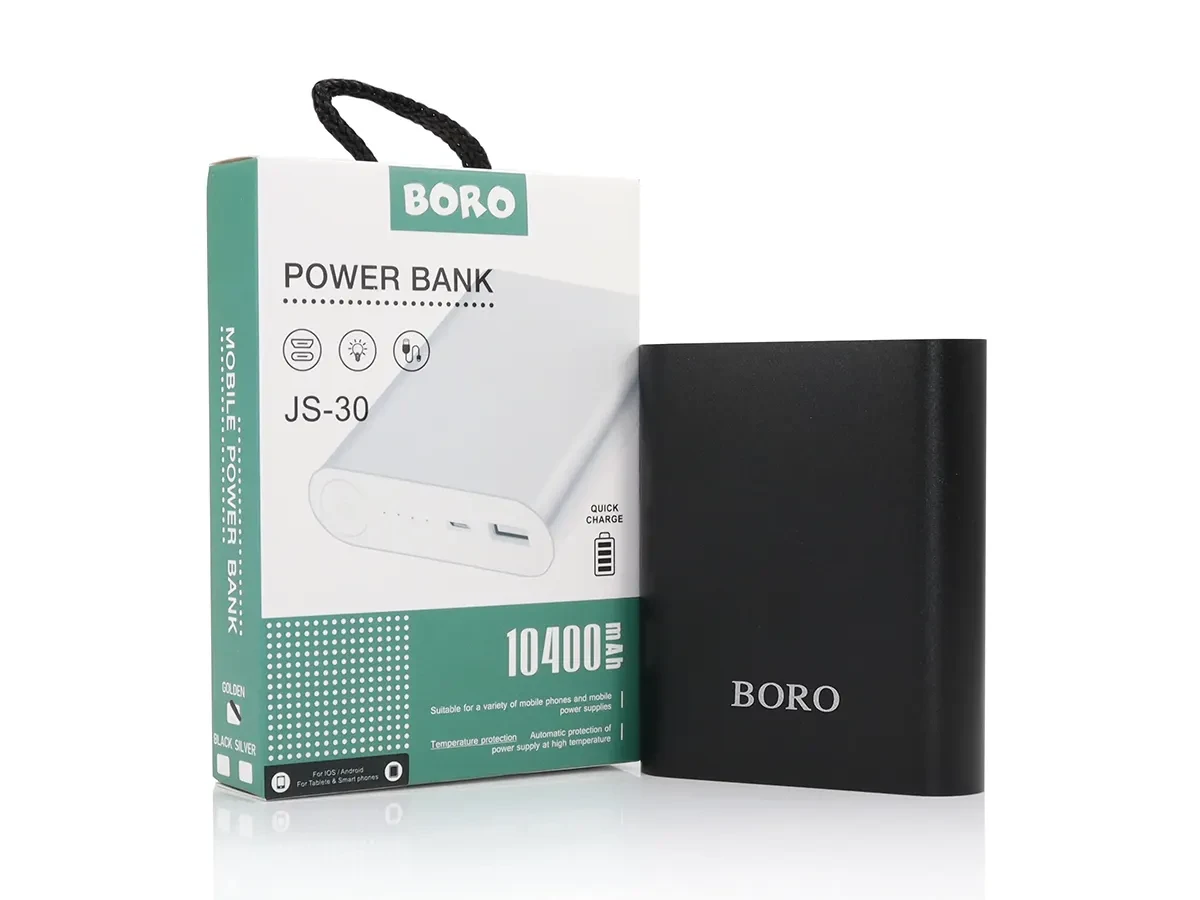 Зовнішній акумулятор (power bank) 10400mAh (2400mAh) Boro JS-30 100шт 7477, фото 1