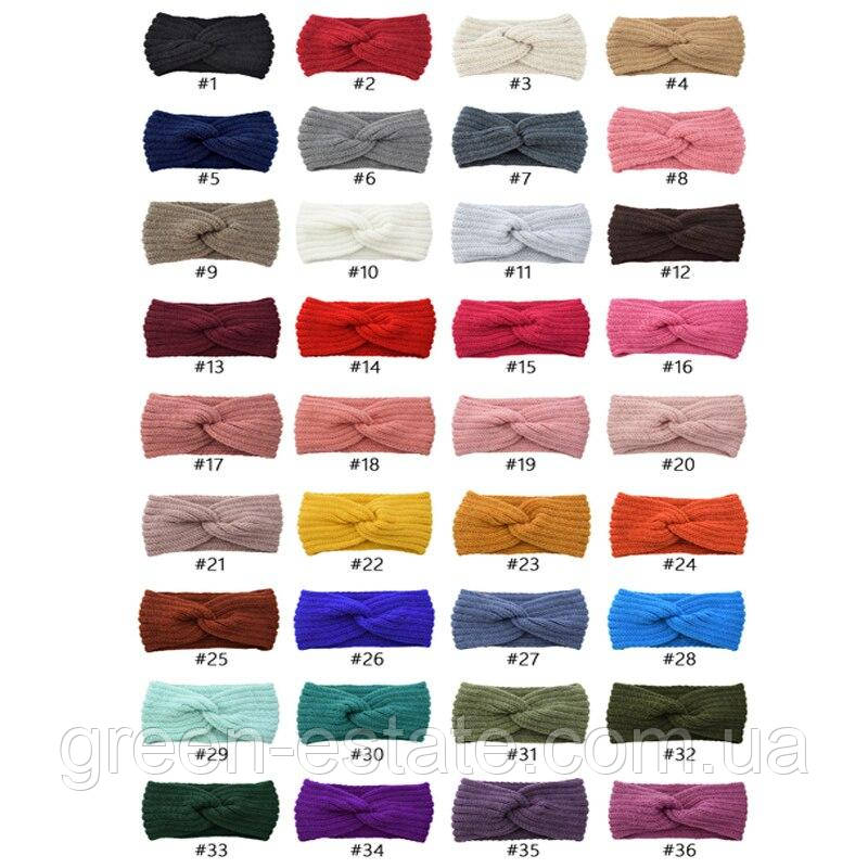 Повязка вязана на голову