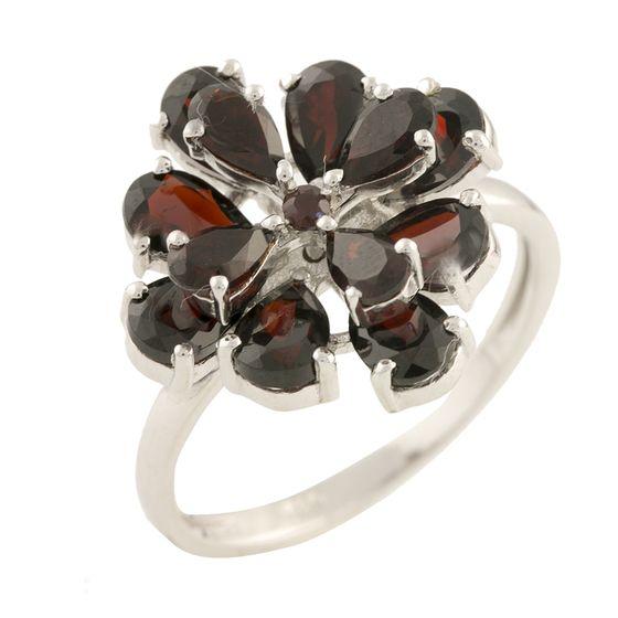 Срібне кільце SilverBreeze з натуральним гранатом 5.08ct (1193174) 17 розмір
