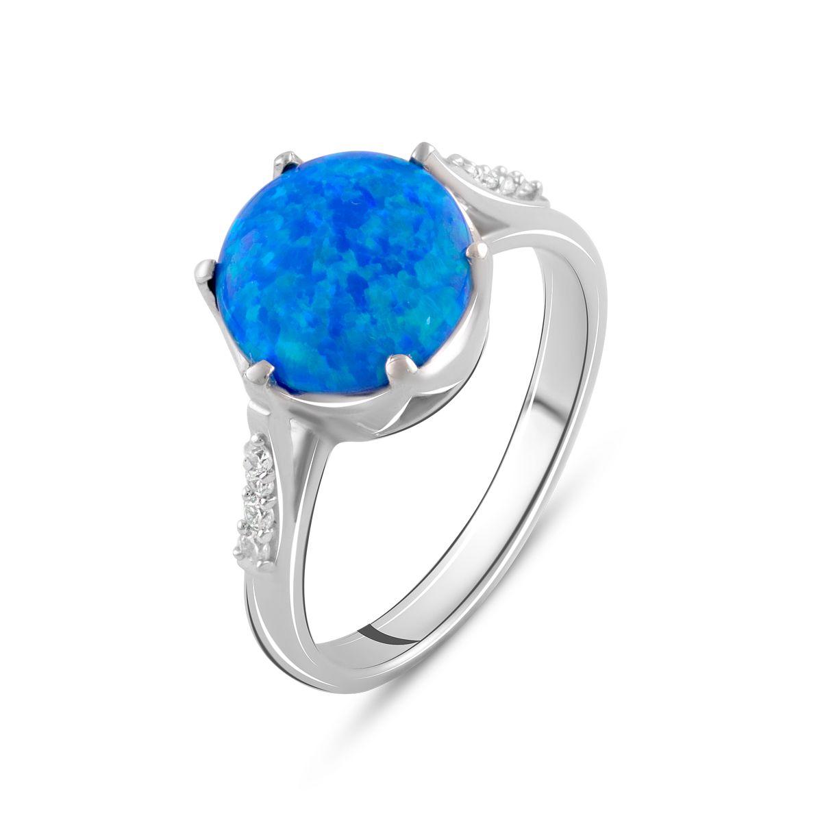 Срібне кільце SilverBreeze з опалом 1.338ct (2028666) 17.5 розмір