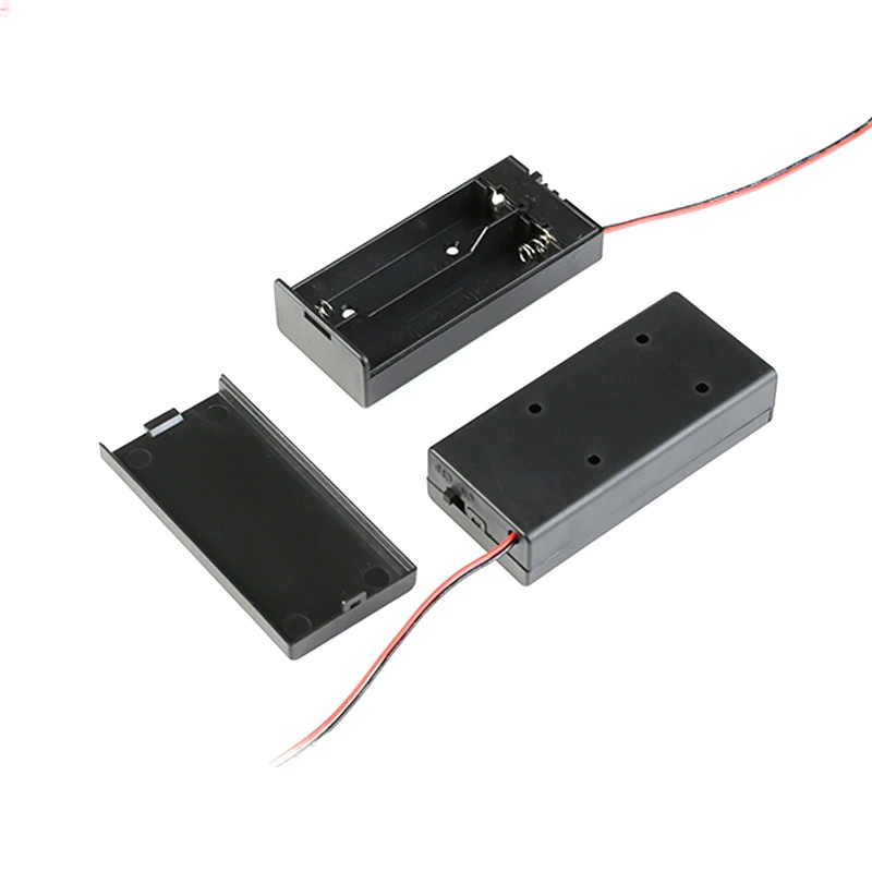 Холдер для двох акумуляторів 18650 з кнопкою, тримач для акумуляторів, фото 1