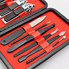 Професійний педикюрний манікюрний набір 10в1 з медичної сталі / Дорожній набір для манікюру у футлярі, фото 5