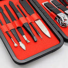 Професійний педикюрний манікюрний набір 10в1 з медичної сталі / Дорожній набір для манікюру у футлярі, фото 7