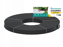 Бордюр садовий пластиковий Country Standard H100 чорний 200 м,  бордюрна стрічка Кантрі