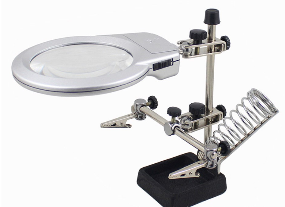 Тримач для пайки третя рука MG16129-С 90 мм збільшення 2,5-10 разів