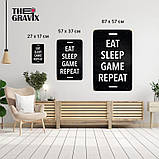 Дерев'яний Постер "EAT SLEEP GAME REPEAT" - 27 х 17 см, фото 3