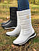 Жіночі зимові шкіряні білі чоботи дутики,чоботи жіночі зимові шкіряні дуті спортивні на хутрі, фото 5