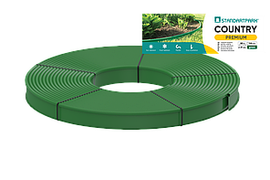 Бордюр садовий пластиковий Country Premium H110 зелений 80 м, бордюр для газону Кантрі