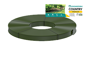 Бордюр садовий пластиковий Country Premium H110 оливковий 80 м, бордюр для газону Кантрі