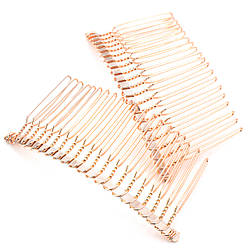 Основа для гребінця 20 зубчиків 80х37 мм Рожеве золото 1 шт.