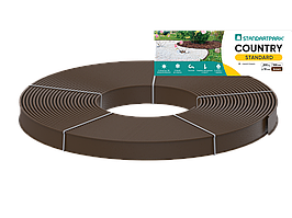 Бордюр садовий пластиковий Country Standard H100 коричневий 200 м,  бордюрна стрічка Кантрі