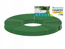 Бордюр садовий пластиковий Country Standard H100 зелений 200 м, газонний бордюр Кантрі Зелений