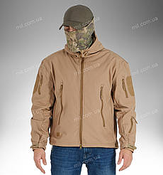 Демісезонна тактична куртка Soft Shell Silver Knight Windstoper ЗСУ (coyote)