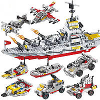 Конструктор детский "Военный корабль" на 910 деталей, развивающий конструктор для детей