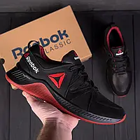 Мужские кроссовки Reebok кожаные, черные (рибок), демисезонные, весна/осень. Р. 40