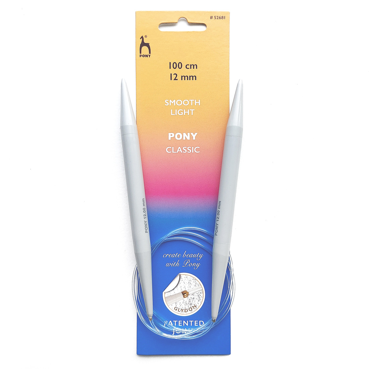 Спиці Pony кругові 12 мм 100 см з трубчастого пластику 52681