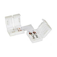 Конектор для світлодіодних стрічок OEM  8mm 2 затиска+плата кут (SC-19-SS-8-2)