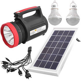 Ліхтар YAJIA YJ-1902T, 5 W + 22SMD, 2 лампи 3 W + сонячна батарея