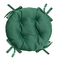 Подушки для стільців, крісла, табуретки 30х8 темно - зелена з зав'язками