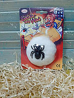 Павутина декоративна біла з павучком на Хелоуин