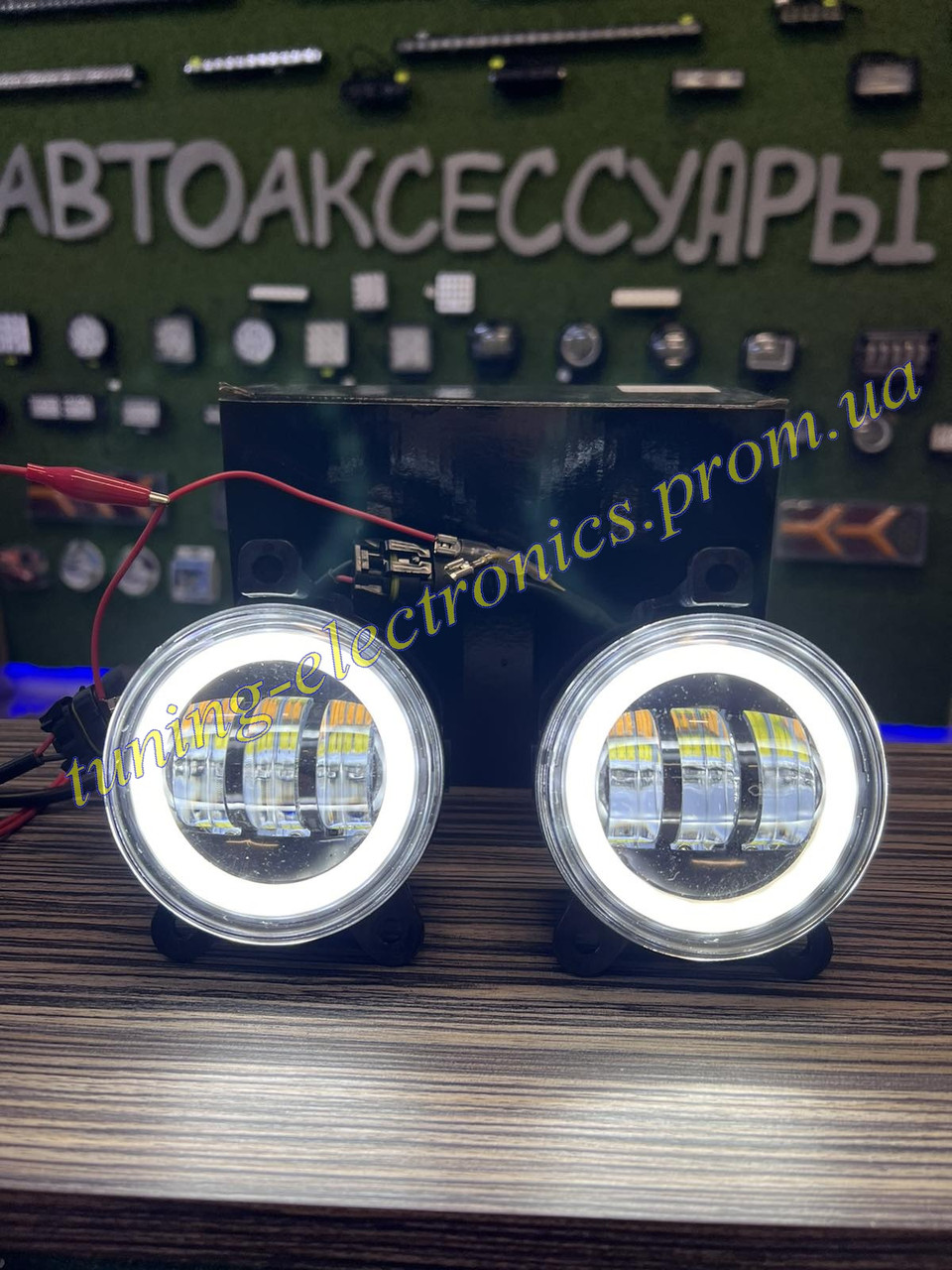 Светодиодные Led 3 линзы противотуманки Приора\Газель в штатное место с четкой СТГ бело-желтые с дхо и поворот - фото 7 - id-p1743262603