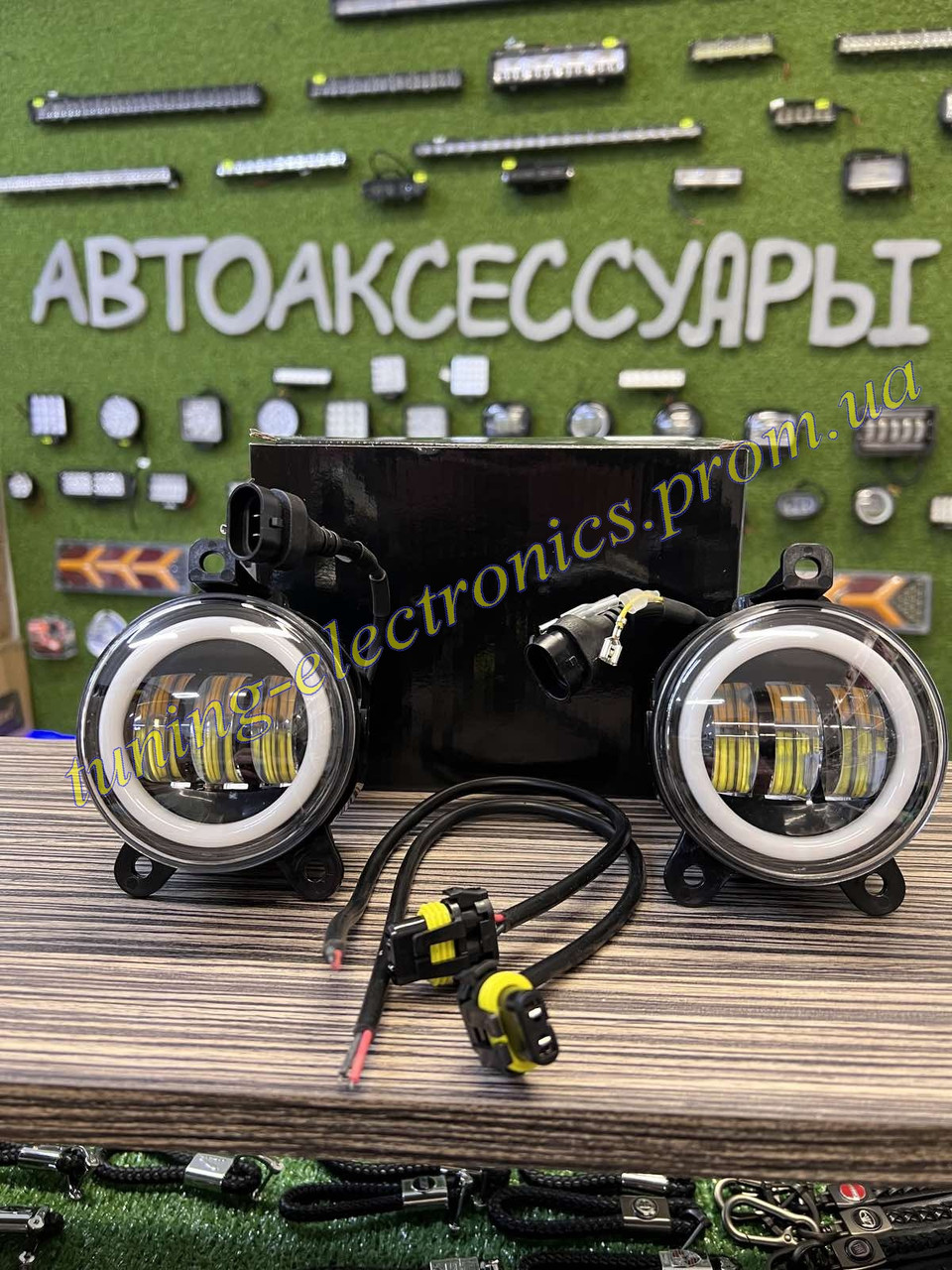 Светодиодные Led 3 линзы противотуманки Приора\Газель в штатное место с четкой СТГ бело-желтые с дхо и поворот - фото 6 - id-p1743262603