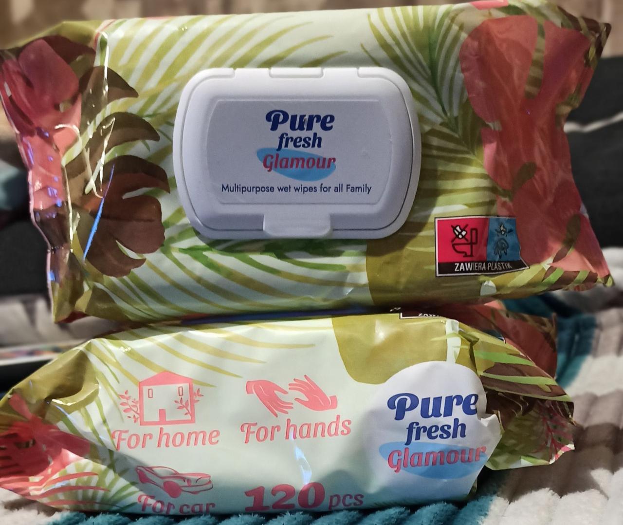 Вологі серветки "Pure fresh Glamour" для всієї родини, 120 шт.