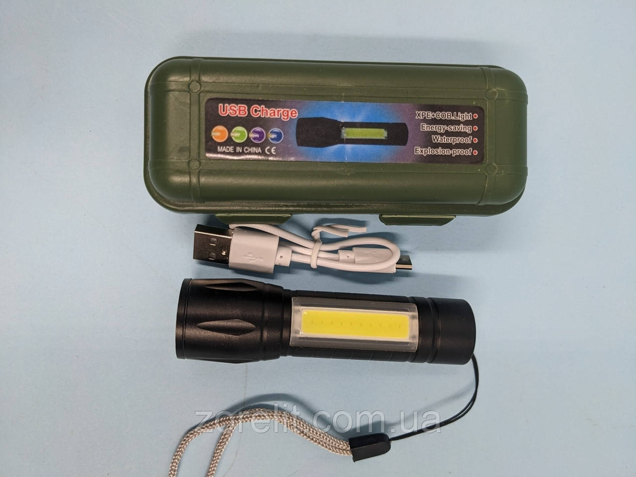 Ліхтар металевий ZOOM, USB, COB Greenbox 511