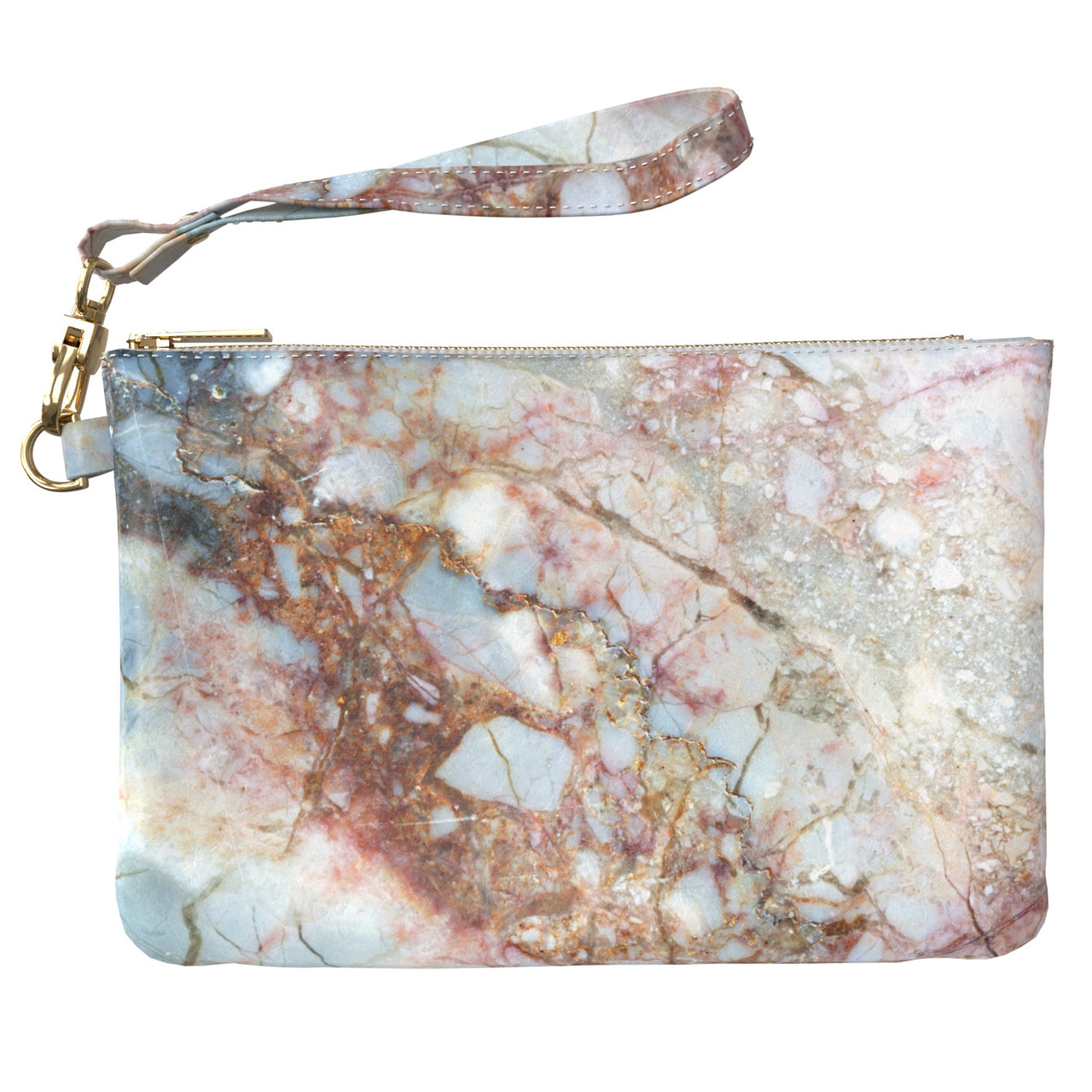 Жіноча косметичка, дорожня сумочка (Природний камінь) ручної роботи з еко-шкіри