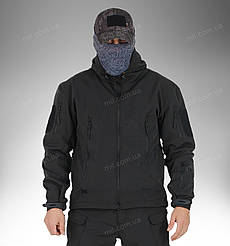 Демісезонна тактична куртка Soft Shell Silver Knight Windstoper НПУ (black)