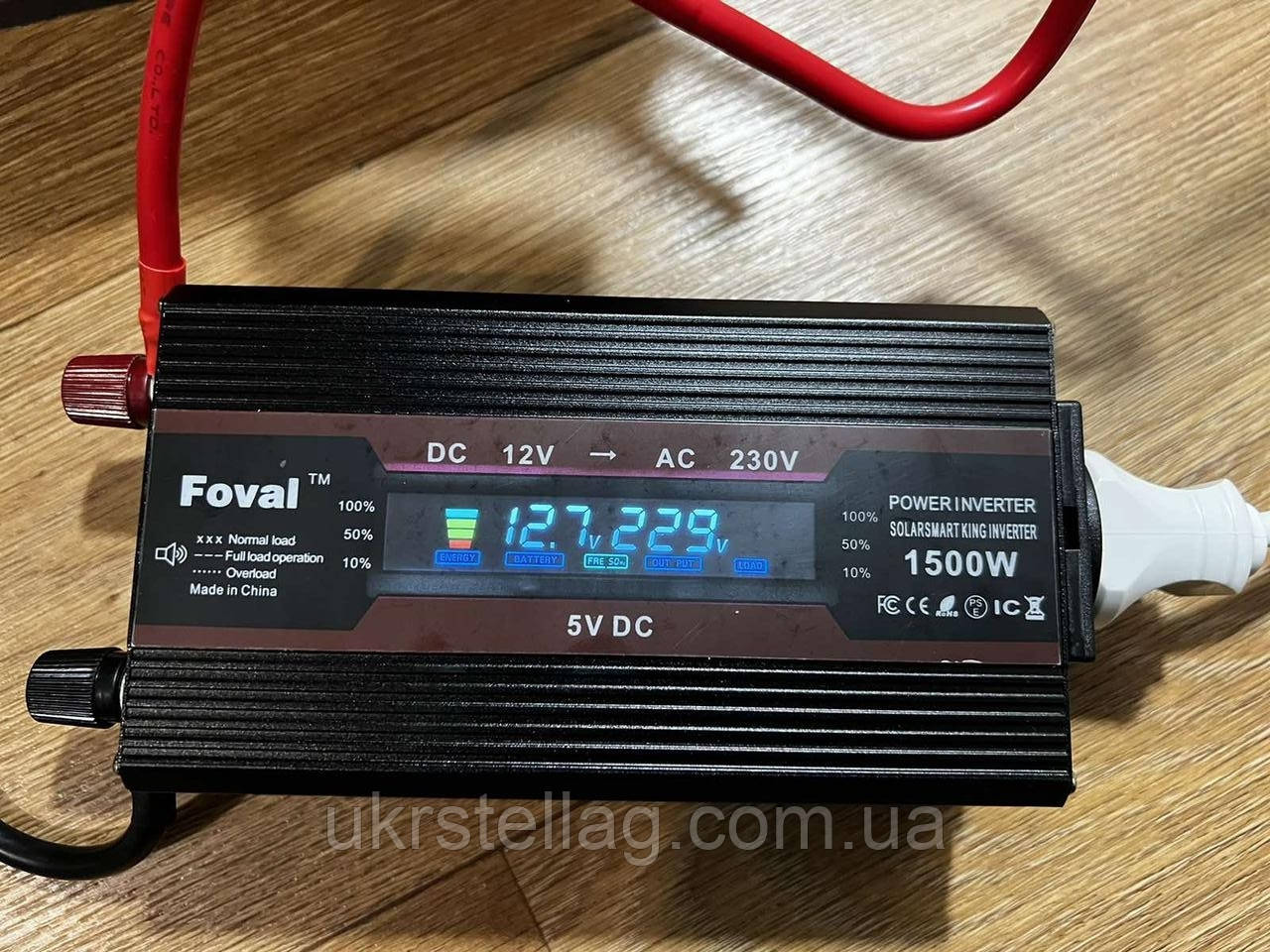 Інвертор Foval 1500 w. Перетворювач напруги 12/220. Модифікований синус 50 Гц