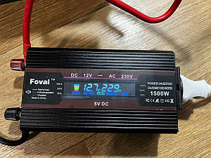 Інвертор Foval 1500 w. Перетворювач напруги 12/220. Модифікований синус 50 Гц