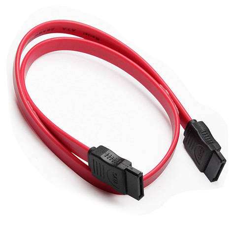 Кабель інтерфейсний SATA 0.40 м, прямий без засувки, червоний, фото 2