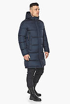 Довга куртка на зиму чоловіча темно-синя модель 49773, фото 3