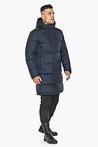 Довга куртка на зиму чоловіча темно-синя модель 49773, фото 2