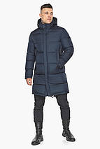 Довга куртка на зиму чоловіча темно-синя модель 49773 50 (L) 52 (XL), фото 2