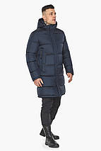 Довга куртка на зиму чоловіча темно-синя модель 49773 50 (L) 52 (XL), фото 2