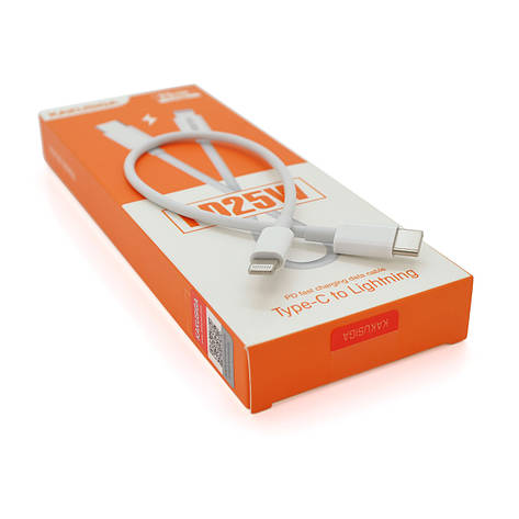 Кабель iKAKU KSC-653 FEIYUE PD100W fast charging short cable (Type-C to Lightning), White, довжина 0.25 м, BOX, фото 2
