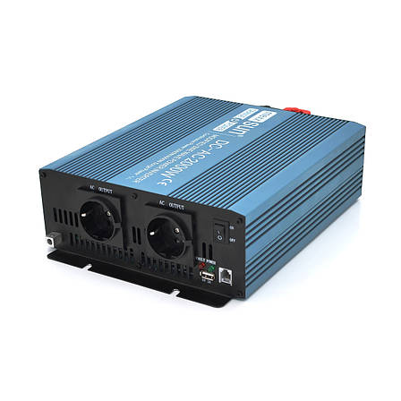 Інвертор напруги Mexxsun MXS-2000, 24V/220V, 2000 W з модифікованою синусоїдою, 2 Shuko, клемні дроти,, фото 2