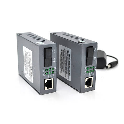 Медіаконвертер пари NetLink A+B (IC+113), 1310+1550 WDM одноволоконний Full/Half duplex, SC 25km (0 +70 °C), +, фото 2