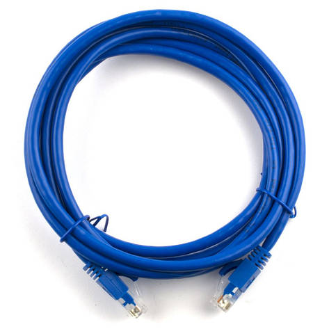 Патч-корд литий RITAR, CCA, UTP, RJ45, Cat.5e, 7m, синій Q250, фото 2