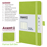 Блокнот Axent Partner Soft Skin (середній, у клітинку, обкл. м' яка, салатовий), фото 2