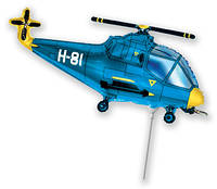 Фольгированный мини-шар Вертолёт синий (Flexmetal)