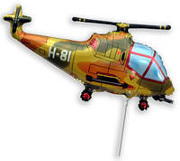 Фольгированный мини-шар Вертолёт милитари(Flexmetal)