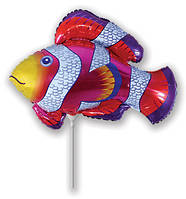 Фольгированный мини-шар рыба Клоун фуксия (Flexmetal)