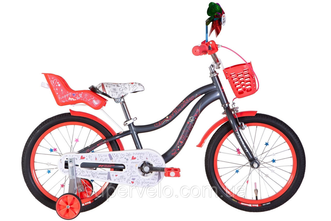 Велосипед 18" Formula Alicia для дівчинки сірий з кораловим