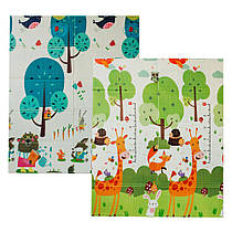 Дитячий двосторонній складний килимок "Весела жирафа та Загадковий ліс" POPPET PP009-150