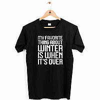 Футболка черная с патриотическим принтом "My favorite thing about winter is when it's over" Push IT L